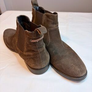 Johnston & Murphy Dark Brown Suede Chelsea Slip On Boots